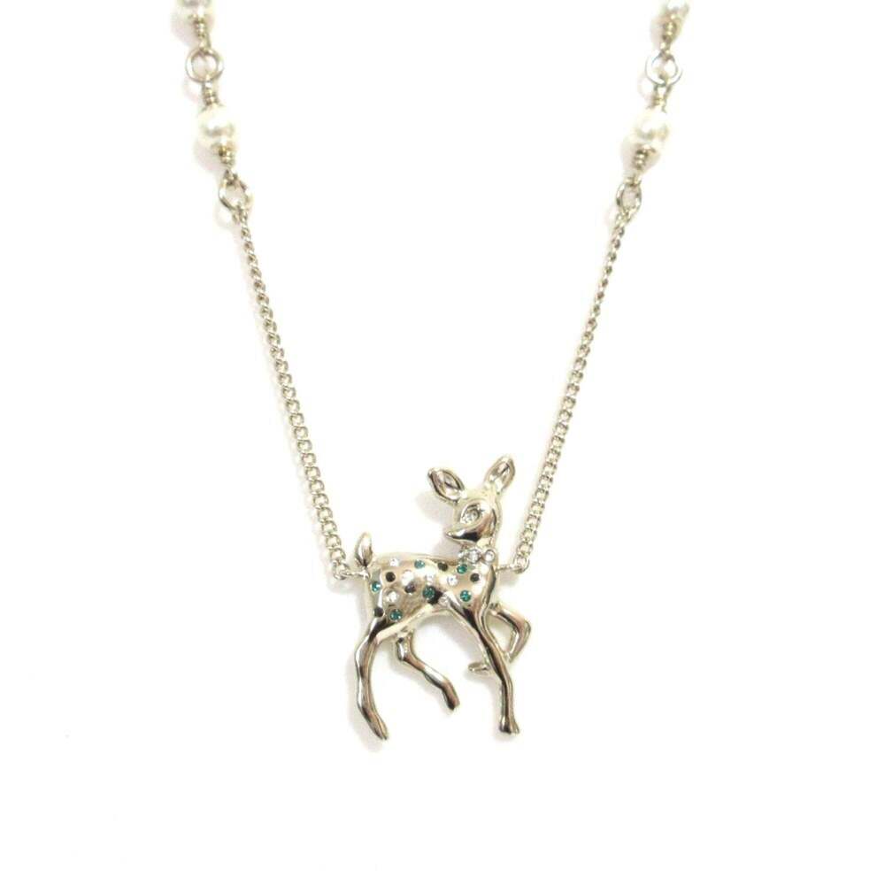 CHANEL Gold Pearl Logo Necklace